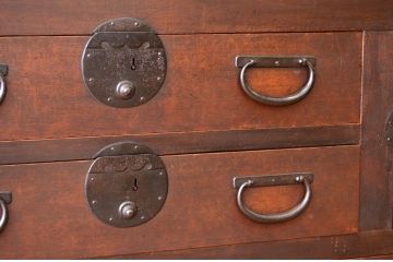 美品!　状態の良い二段重ね　美濃帳場箪笥