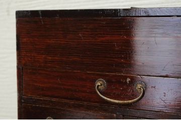アンティーク家具　総栗材!漆の綺麗な時代引き出し箱(化粧箱)