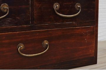 アンティーク家具　総栗材!漆の綺麗な時代引き出し箱(化粧箱)