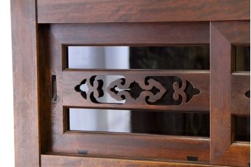 アンティーク家具　状態極上　昭和初期　美しい二段重ね水屋箪笥(食器棚)
