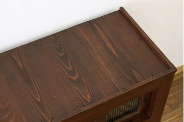 アンティーク家具　状態極上　昭和初期　美しい二段重ね水屋箪笥(食器棚)