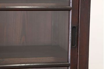 アンティーク家具　素敵な雰囲気!古い雑貨屋の大きなアンティーク二段重ね収納棚(ガラスケース)
