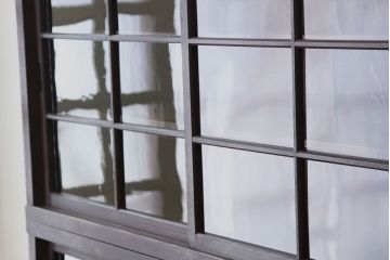 アンティーク家具　素敵な雰囲気!古い雑貨屋の大きなアンティーク二段重ね収納棚(ガラスケース)
