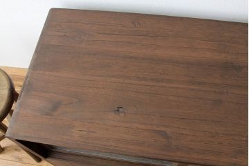アンティーク家具　アンティーク　結霜ガラス鉄脚ローボード