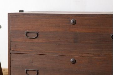 アンティーク家具　古い木の2杯引き出し時代箪笥アンティークローボード?