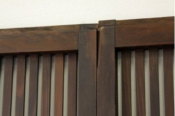 古民具・骨董　古い木の格子戸4枚セット(引き戸・建具)