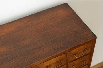 アンティーク家具　古民具・骨董　1960年代ナラ材大型カードケース(引き出し・ドロワー、図書館、図書室)