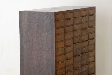 アンティーク家具　古民具・骨董　1960年代ナラ材大型カードケース(引き出し・ドロワー、図書館、図書室)