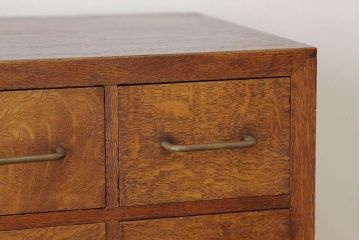 アンティーク家具　古民具・骨董　1960年代ナラ材大型カードケース(引き出し・ドロワー、図書館、図書室)