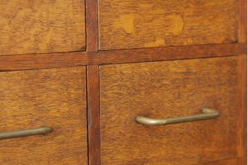 アンティーク家具　古民具・骨董　1960年代ナラ材大型カードケース(引き出し・ドロワー、図書館、図書室)