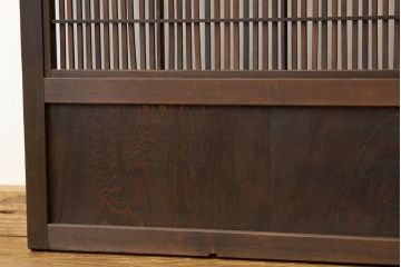 ★古民具・骨董　銀モールガラス入り裏障子付き格子戸2枚セット?(引き戸・建具)
