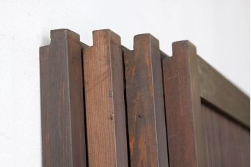 古民具・骨董　極細万本格子のダイヤガラス入り格子4枚セット(裏障子付き)引き戸・板戸)