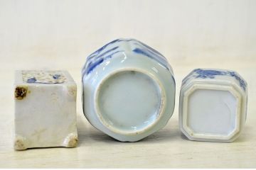 ○江戸〜明治!古い盃洗、盃台筆立、香合など8点(伊万里等)