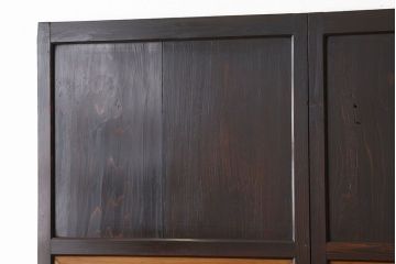 ★アンティーク　使い込まれたガラス入り帯戸2枚セット(ガラス帯戸、扉・板戸)