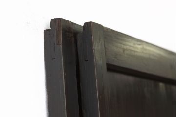 ★アンティーク　使い込まれたガラス入り帯戸2枚セット(ガラス帯戸、扉・板戸)