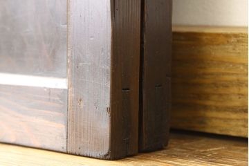 ★アンティーク　使い込まれたガラス入り帯戸2枚セット(ガラス帯戸、扉・板戸)