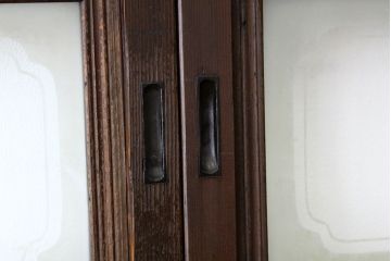 古民具・骨董 味わい深いガラス入り格子戸5枚セット(引き戸)