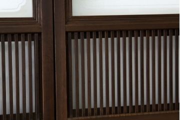古民具・骨董 味わい深いガラス入り格子戸5枚セット(引き戸)