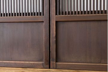 古民具・骨董 味わい深いガラス入り格子戸5枚セット(引き戸)