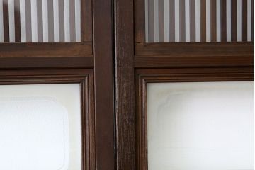 古民具・骨董 味わい深いガラス入り格子戸5枚セット(引き戸)