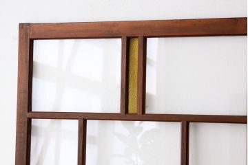 古民具・骨董　希少な色ガラス入り引き戸2枚セット(ガラス戸・建具)