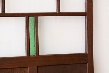 古民具・骨董　希少な色ガラス入り引き戸2枚セット(ガラス戸・建具)