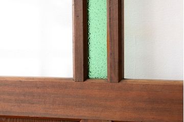 古民具・骨董　希少な色ガラス入り引き戸2枚セット(ガラス戸・建具)