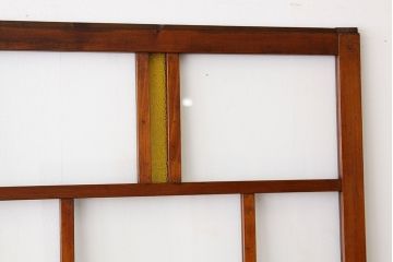 古民具・骨董　希少な色ガラス入り引き戸2枚セット(ガラス戸・建具)