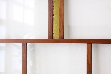古民具・骨董　希少な色ガラス入り引き戸2枚セット(ガラス戸・建具)