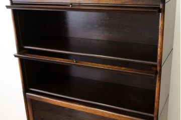 アンティーク家具　イギリスアンティーク オーク材の希少な5段スタッキングブックケース(本箱)