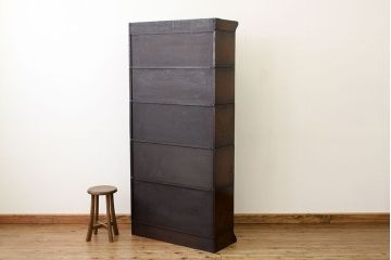アンティーク家具　イギリスアンティーク オーク材の希少な5段スタッキングブックケース(本箱)