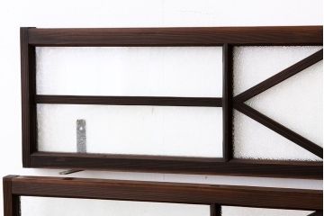 素敵なデザイン　菱型の大正ロマンダイヤガラス・結霜ガラス明り取り2枚セット(ランマ・欄間)