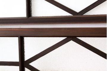 素敵なデザイン　菱型の大正ロマンダイヤガラス・結霜ガラス明り取り2枚セット(ランマ・欄間)
