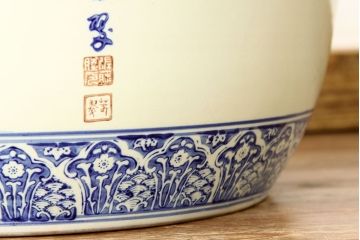 古民具・骨董　山水図柄　瀬戸火鉢