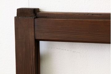 アンティーク　古い木の小さなガラス戸2枚(引き戸)