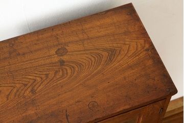 レトロ家具　昭和レトロ　古い栓材のモールガラスデザイン本箱アンティーク