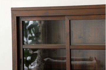 アンティーク家具　アンティーク　シックな無垢材12杯引き出し重ね収納棚(食器棚)