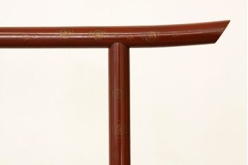 アンティーク　シンプルな金蒔絵の衣桁(漆器衣絞掛けハンガー)