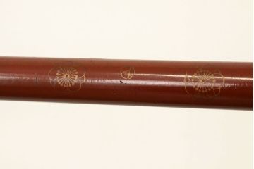 アンティーク　シンプルな金蒔絵の衣桁(漆器衣絞掛けハンガー)