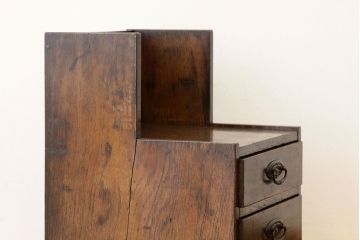 アンティーク家具　アンティーク　古いナラ材の上質な小引き出し付き電話台