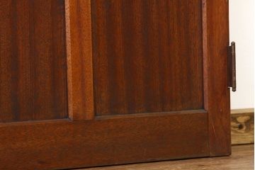 アンティーク　古い木のモールガラス観音開きドアセット(扉・建具)