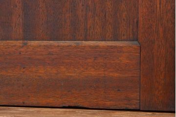 アンティーク　古い木のモールガラス観音開きドアセット(扉・建具)
