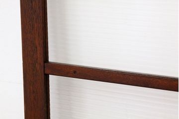 アンティーク　古い木のモールガラス観音開きドアセット(扉・建具)