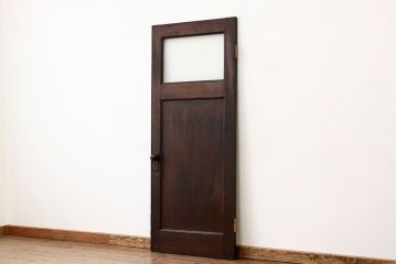 アンティーク　重厚なダイヤガラス入りドア(扉、建具)