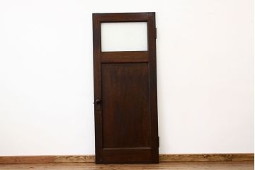 アンティーク　重厚なダイヤガラス入りドア(扉、建具)