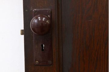 アンティーク　重厚なダイヤガラス入りドア(扉、建具)