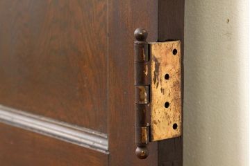アンティーク　重厚なダイヤガラス入りドア(扉、建具)