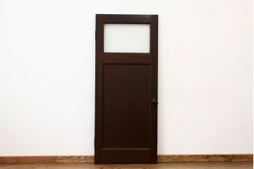 アンティーク　重厚なダイヤガラス入りドア(扉、建具)