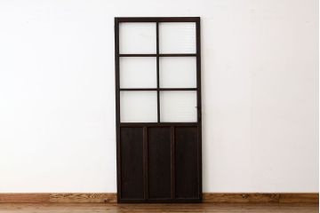 アンティーク　古い木のモールガラス1枚(扉・建具)