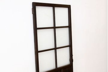アンティーク　古い木のモールガラス1枚(扉・建具)